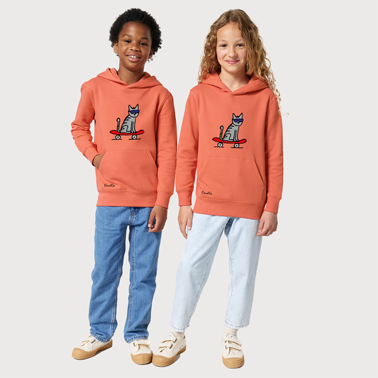 Hoodie Kids Skate Cat