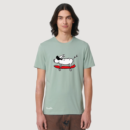 T-Shirt Skate Pig