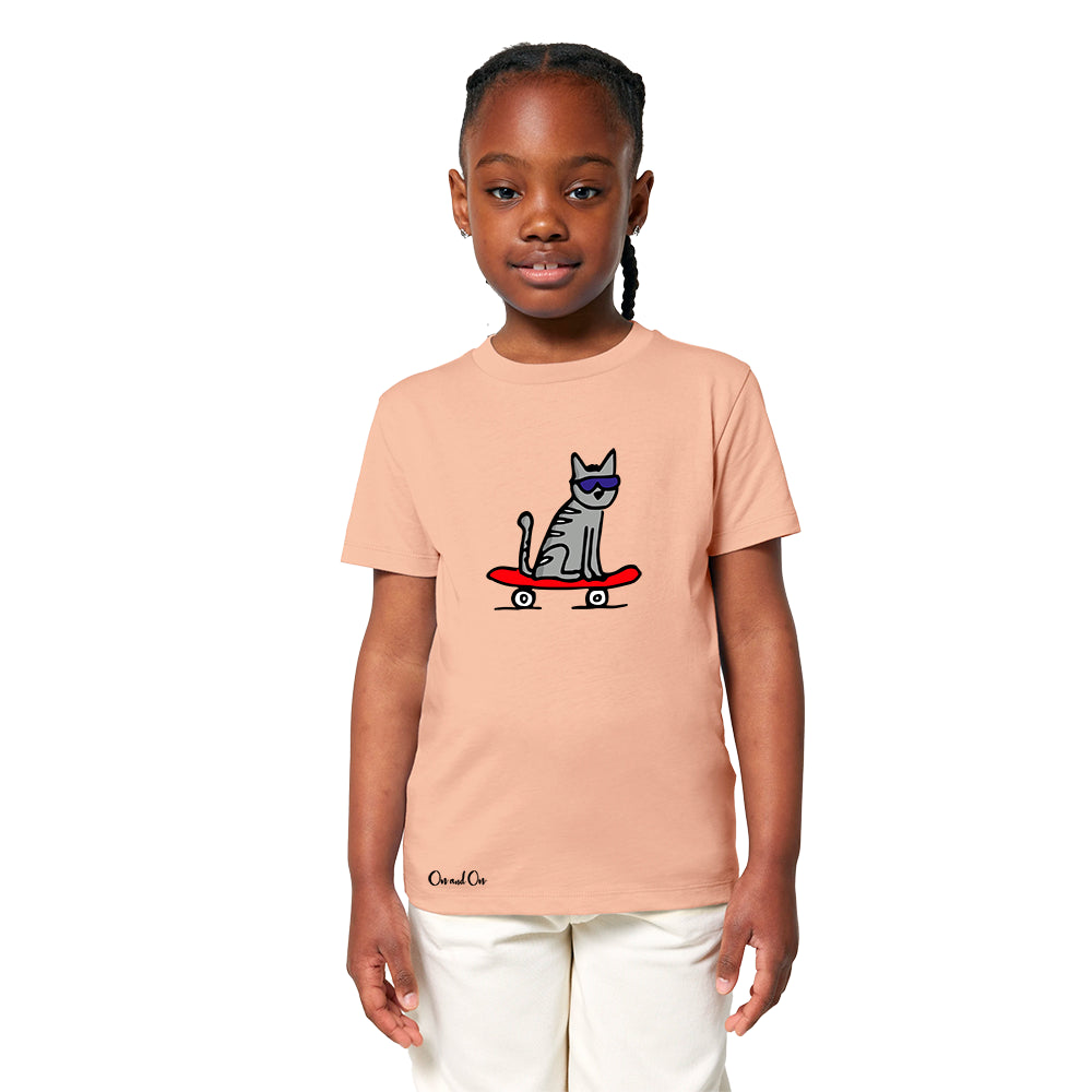 T-shirt Kids Skate Cat