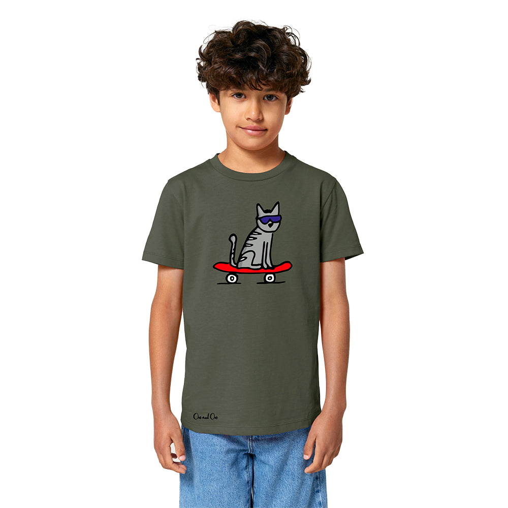 T-shirt Kids Skate Cat
